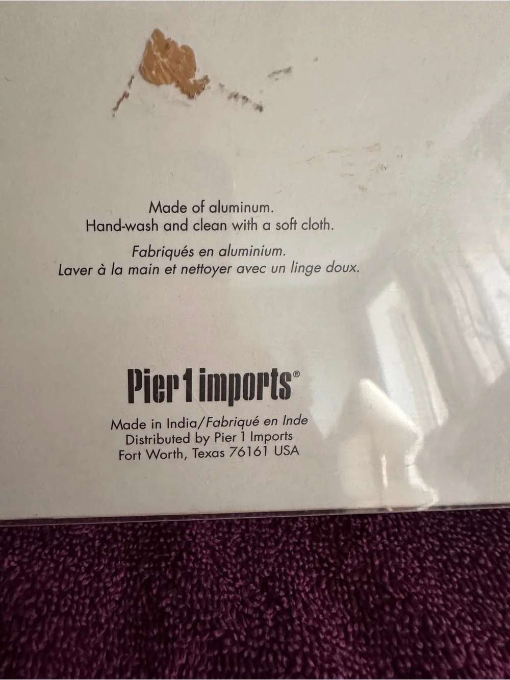 PIER 1 IMPORTS Set of 2 Apple and Pear Snack dishes silver Aluminum - NIB